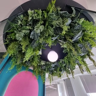Искусственная зелень в зоне отдыха коворкинга